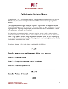 Guidelines for Decision Memos
