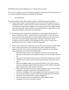AERN 45200 Strategic Aviation Management, 3 Cr requests ELR course...  This course is the capstone course for the Aviation Management...