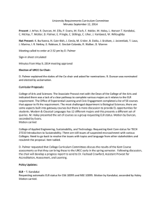 University Requirements Curriculum Committee Minutes September 12, 2014 Present
