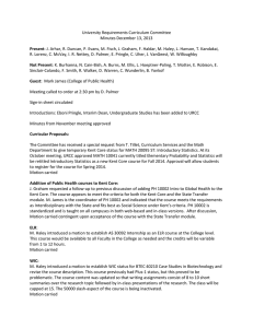 University Requirements Curriculum Committee Minutes December 13, 2013 Present