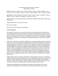 University Requirements Curriculum Committee Minutes March 14, 2014 Present