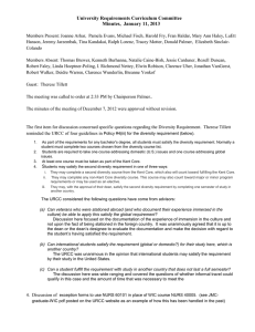 University Requirements Curriculum Committee Minutes,  January 11, 2013