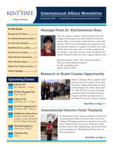 International Affairs Newsletter Message From Dr. Ratchneewan Ross In this Issue: