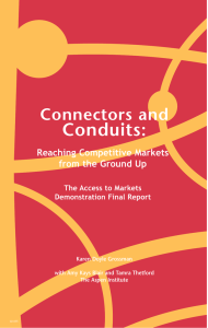 Conduits: Connectors and Reaching Competitive Markets from the Ground Up