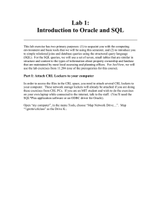 Lab 1: Introduction to Oracle and SQL