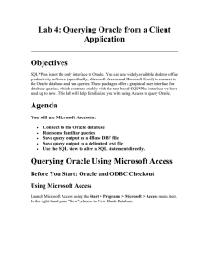Lab 4: Querying Oracle from a Client Application Objectives