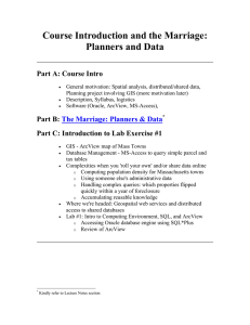Course Introduction and the Marriage: Planners and Data Part A: Course Intro