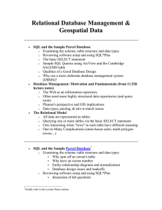 Relational Database Management &amp; Geospatial Data