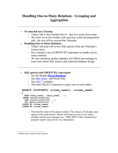 Handling One-to-Many Relations - Grouping and Aggregation