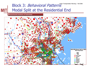Behavioral Patterns Block 3: Modal Split at the Residential End Ì