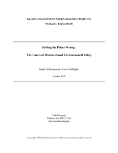 Getting the Prices Wrong: The Limits of Market-Based Environmental Policy G D