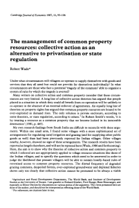 The management of common property resources: collective action as an