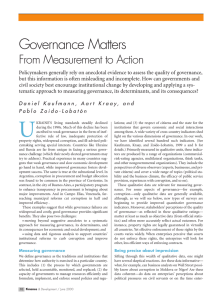 Governance Matters From Measurement to Action