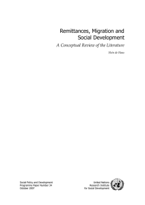 Remittances, Migration and Social Development A Conceptual Review of the Literature