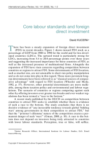 T Core labour standards and foreign direct investment