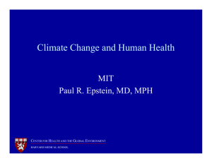 Climate Change and Human Health MIT Paul R. Epstein, MD, MPH C