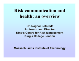 Risk communication and health: an overview