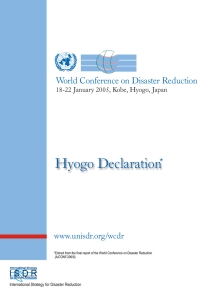 Hyogo Declaration World Conference on Disaster Reduction I S D R www.unisdr.org/wcdr