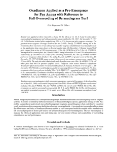 Oxadiazon Applied as a Pre-Emergence for Poa Annua with Reference to