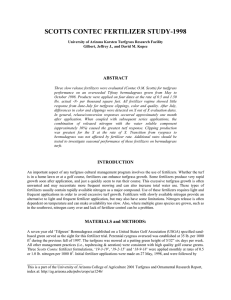 SCOTTS CONTEC FERTILIZER STUDY-1998 ABSTRACT