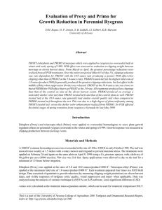 Evaluation of Proxy and Primo for Growth Reduction in Perennial Ryegrass Abstract