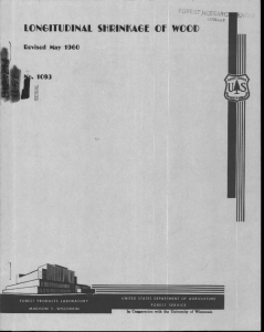 LONGITUDINAL SITINICAGE Of WOOD Revised May 1960 t . 1093