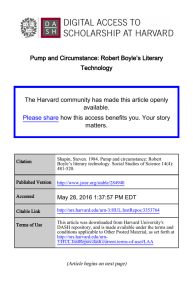 Pump and Circumstance: Robert Boyle’s Literary Technology