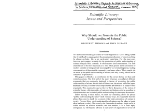 Scientific Issues  and  Perspectives of Why Should