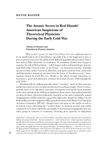 The Atomic Secret in Red Hands? American Suspicions of Theoretical Physicists