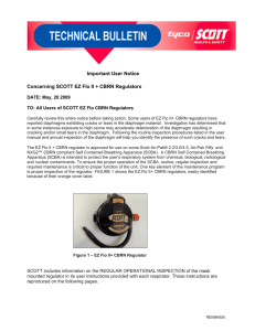 Important User Notice Concerning SCOTT EZ Flo II + CBRN Regulators
