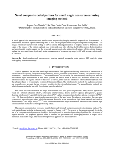 Novel composite coded pattern for small angle measurement using imaging method