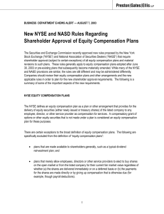 New NYSE and NASD Rules Regarding