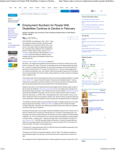 Employment Numbers for People With Disabilities Continue to Decline in February