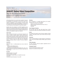 AAAI-07 Online Video Competition Call for Videos