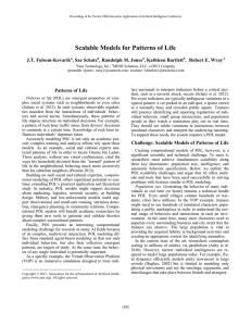 Scalable Models for Patterns of Life J.T. Folsom-Kovarik , Sae Schatz
