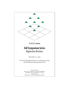 Fall Symposium Series Registration Brochure  AAAI