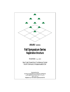 Fall Symposium Series Registration Brochure  AAAI
