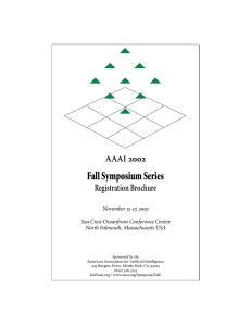 Fall Symposium Series Registration Brochure  AAAI
