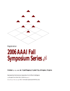 2006 AAAI Fall Symposium Series  Registration