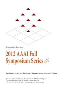 2012 AAAI Fall Symposium Series  Registration Brochure