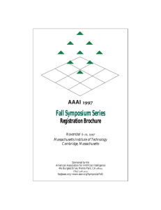 Fall Symposium Series Registration Brochure  AAAI