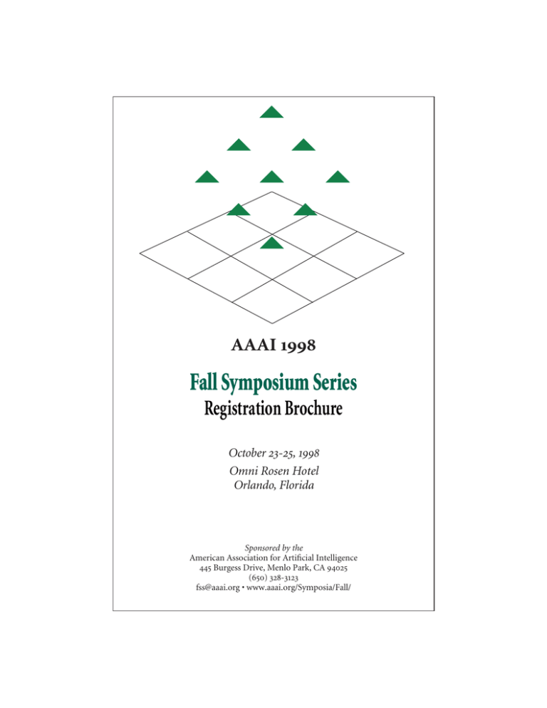 Fall Symposium Series Registration Brochure AAAI