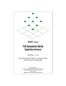 Fall Symposium Series Registration Brochure  AAAI