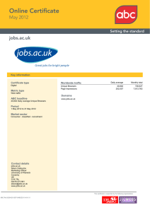 Online Certificate May 2012 jobs.ac.uk Setting the standard