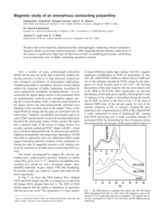 Magnetic study of an amorphous conducting polyaniline M. Garcı´a-Herna´ndez *