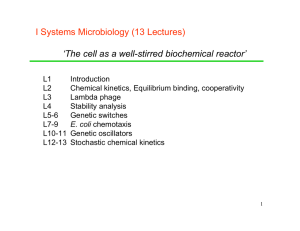 I Systems Microbiology (13 Lectures)
