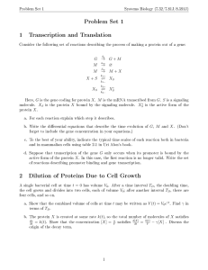 Problem Set 1 1 Transcription and Translation