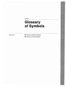 Glossary of Symbols • Glossary of Roman Symbols
