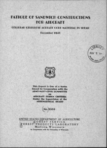 FATIGUE OF SANDWICH CONSTRUCTIONS FOR AIRCRAFT December 1946