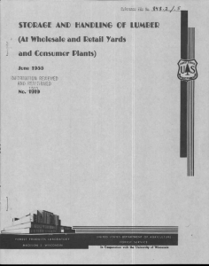 STORAGE AND I-IANIAING Of MAUER (At Wholesale and Petal! Yards June 1955
